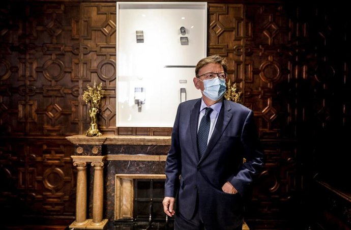 El president de la Generalitat, Ximo Puig, a su llegada al Palau de la Generalitat de Valencia, a 19 de julio de 2021, en Valencia, Comunidad Valenciana (España).