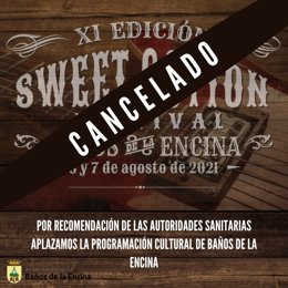 Cartel de la suspensión del Sweet Cotton Festival.