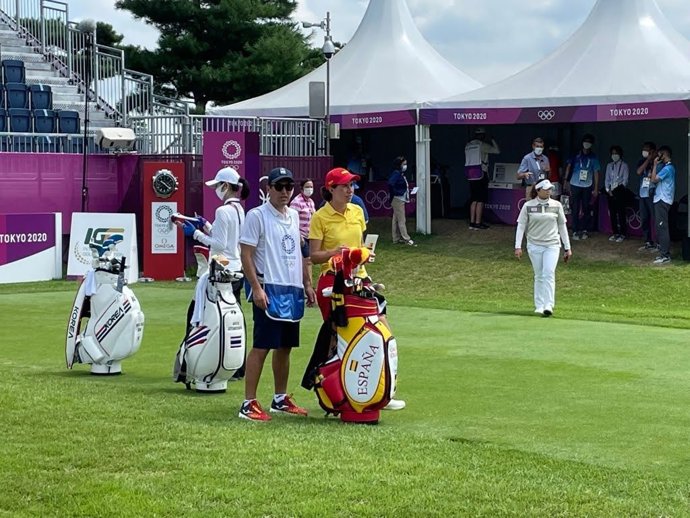 La jugadora española de golf Carlota Ziganda en los Juegos Olímpicos de Tokyo 2020.