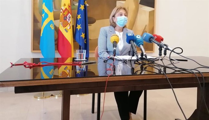 Delia Losa en rueda de prensa.