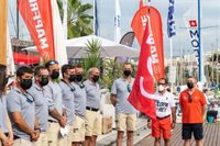 El Rey Felipe VI asiste en el RCNP al izado de bandera para conmemorar el V Centenario de la primera vuelta al mundo