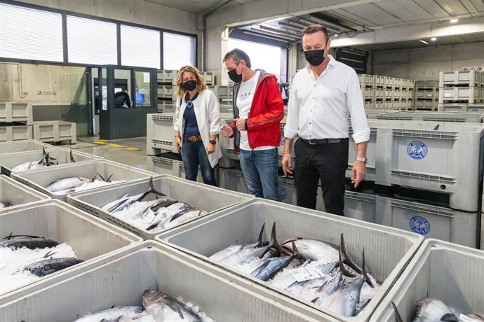 . El Consejero De Desarrollo Rural, Ganadería, Pesca, Alimentación Y Medio Ambiente, Guillermo Blanco, Asiste A La Descarga De Bonito En Este Puerto.