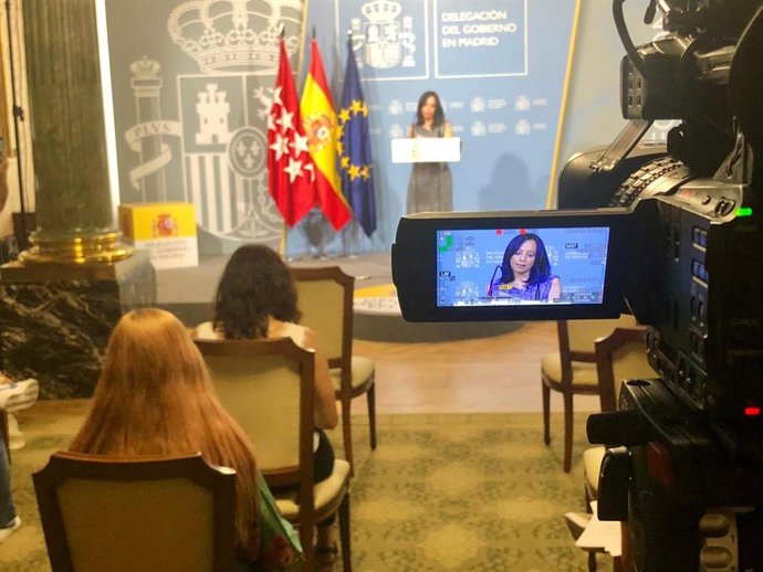 La delegada del Gobierno en la Comunidad de Madrid, Mercedes González, presenta el balance de cuentas del primer semestre del Gobierno de España en la región.
