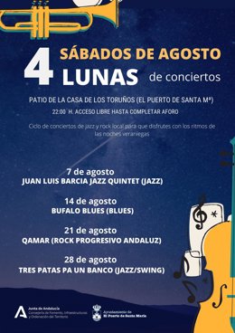 Cartel anunciador del ciclo de Conciertos 4 Lunas.