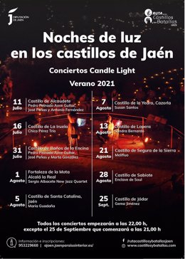 Cartel del ciclo 'Noches de luz en los castillos de Jaén'.