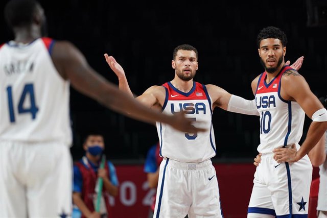 Zach Lavine en el Australia-Estados Unidos de los Juegos Olímpicos de Tokio