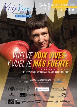Cartel de Festival Internacional de Poesía Voix Vives 2021-Toledo.