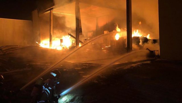 Actuación de los bomberos esta madrugada.