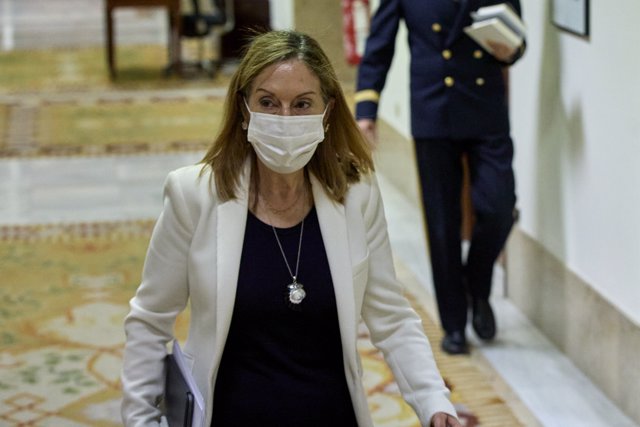 La vicesecretaria de Política Social del PP, Ana Pastor, a su llegada a una Junta de Portavoces, a 11 de mayo de 2021, en el Congreso de los Diputados, Madrid, (España).