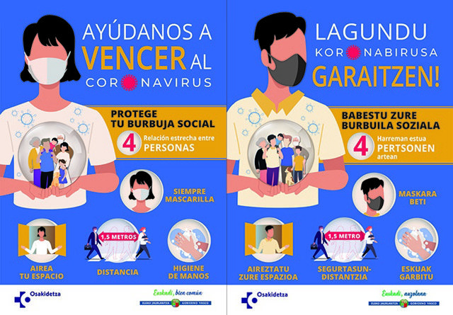 Archivo - Cartel de Osakidetza con consejos contra el Covid-19