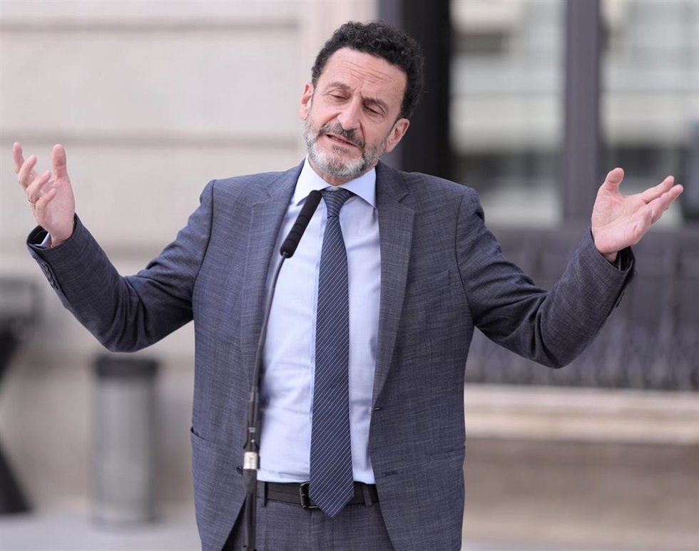 El vicesecretario general de Ciudadanos, Edmundo Bal, en rueda de prensa, mientras se debate en una sesión plenaria en el Congreso de los Diputados, a 21 de julio de 2021, en Madrid (España). En el pleno se decide la convalidación o derogación de reales