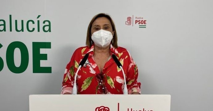 La diputada nacional por el PSOE de Huelva y portavoz de Pesca en la Comisión de Agricultura, Pesca y Alimentación en el Congreso, María Luisa Faneca, en rueda de prensa.