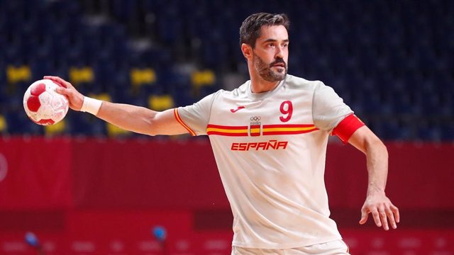 El jugador y capitán de los 'Hispanos' Raúl Entrerríos en la derrota contra Dinamarca en semifinales de los Juegos Olímpicos de Tokyo 2020