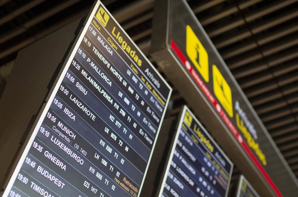 Aeropuerto Adolfo-Suárez Madrid Barajas en Madrid, (España).
