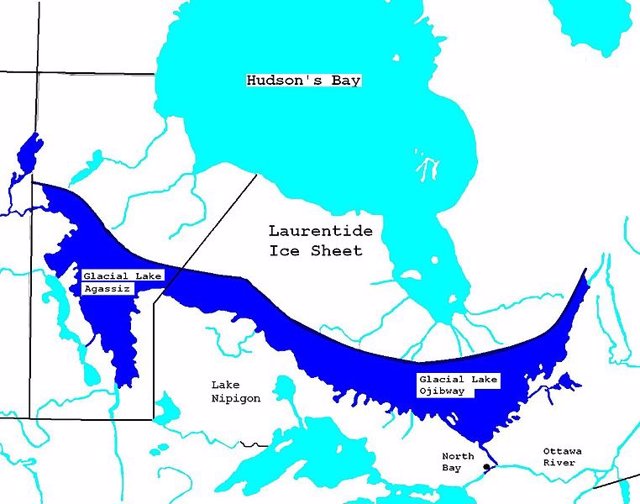 Extensión del Lago Glacial Agasiz