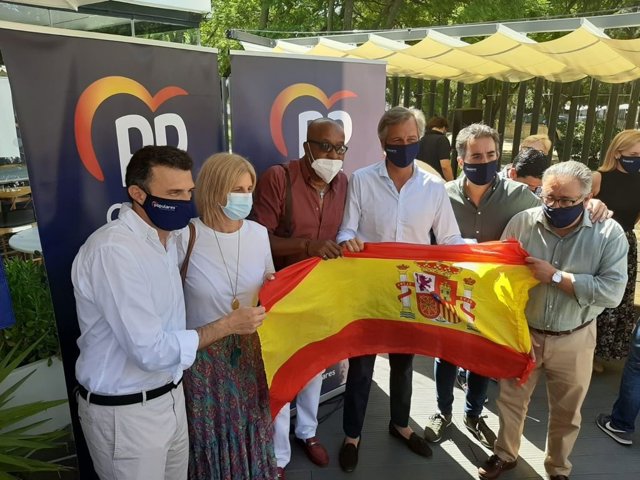 Imagen de este viernes del vicesecretario de Territorial del PP, Antonio González Terol, en el acto con la comunidad latinoamericana celebrado en Jerez de la Frontera (Cádiz) .