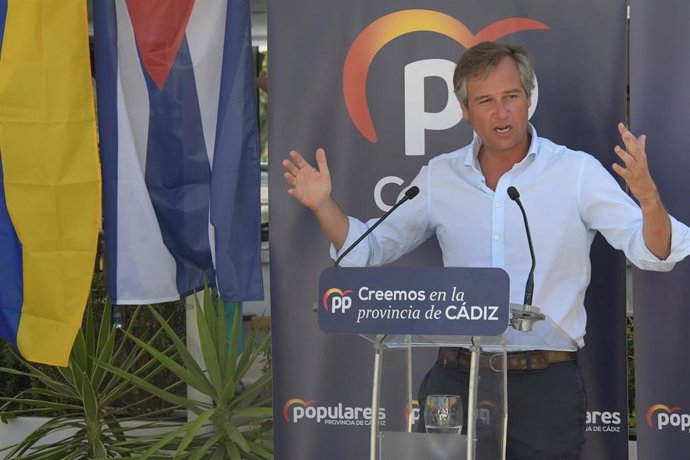 El vicesecretario de Territorial del PP, Antonio González Terol, durante su visita a Jerez de la Frontera.