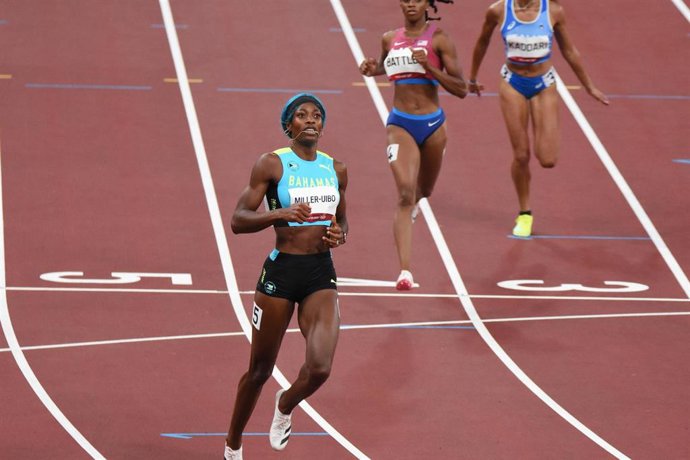 Shaunae Miller-Uibo durante los Juegos Olímpicos de Tokio