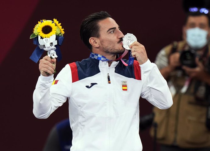 Damián Quintero en el podio olímpico