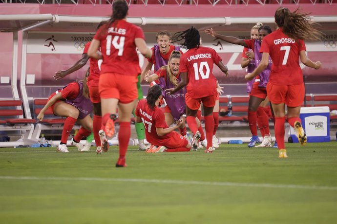 Jessie FLEMING (CAN) celebrates a goal during the Olympic Games Tokyo 2020, Football Women's Semi-Final between United States and Canada on August 2, 2021 at Ibaraki Kashima Stadium in Kashima, Japan - Photo Photo Kishimoto / DPPI