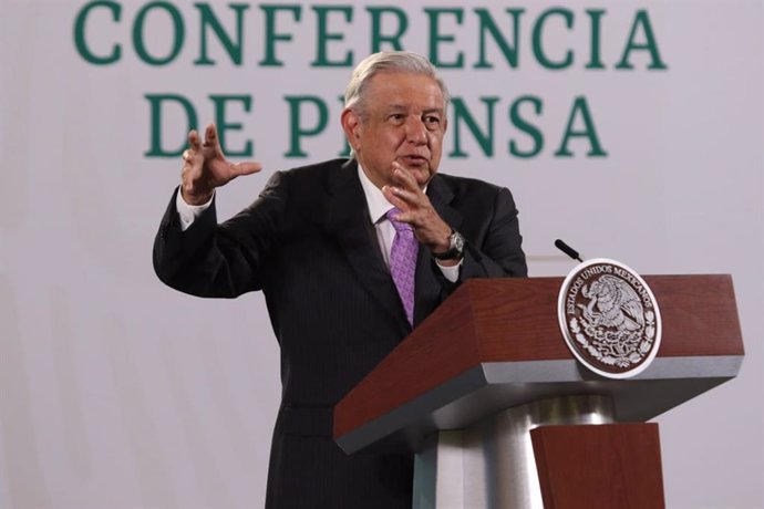 22 July 2021, Mexico, Mexico City: Mexican President Andres Manuel Lopez Obrador speaks during his daily press conference at the National Palace. Photo: -/El Universal via ZUMA Press Wire/dpa