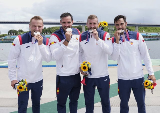 El K4 500 español, plata en Tokyo 2020, histórica medalla para Craviotto