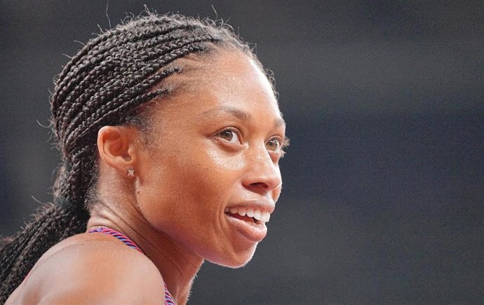 La atleta estadounidense Allyson Felix en los Juegos Olímpicos de Tokio
