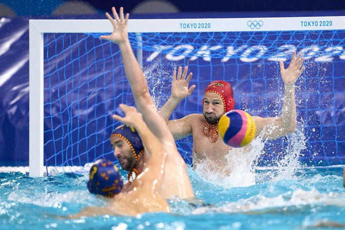 Partido de la selección española masculina de waterpolo en el torneo de los Juegos Olímpicos de Tokyo 2020