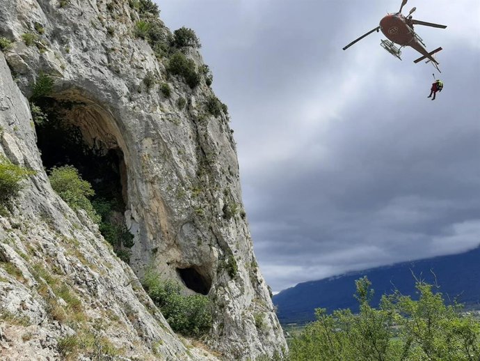 Rescate de un escalador en Aiztondo, en Uharte Arakil
