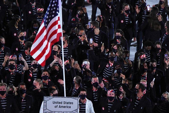 Delegación de Estados Unidos en la ceremonia de apetura de los Juegos Olímpicos de Tokio 2020