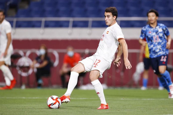 Eric García durante el España-Japón de los Juegos Olímpicos de Tokio