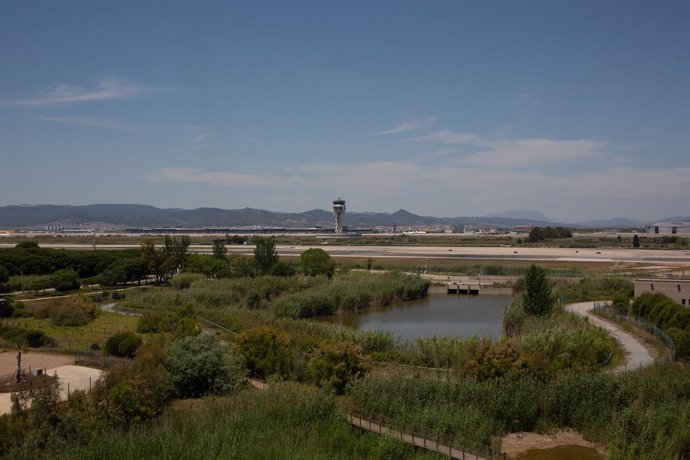 Archivo - Arxivo - L'aeroport de de Josep Tarradellas Barcelona-El Prat, prop de l'espai protegit natural de la Ricarda, a 9 de juny de 2021, al Prat de Llobregat, Barcelona, Catalunya (Espanya). 