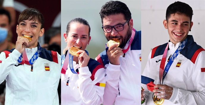 Sandra Sánchez, Fátima Gálvez y Alberto Fernández y Alberto Ginés