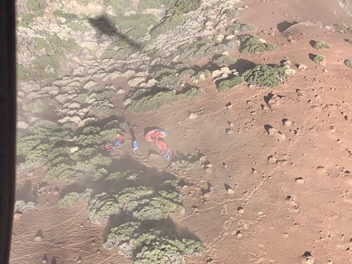 Imagen aérea del lugar donde se produjo el accidente del parapente
