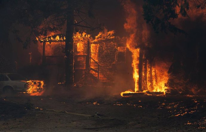 El incendio forestal en Greenville, California.