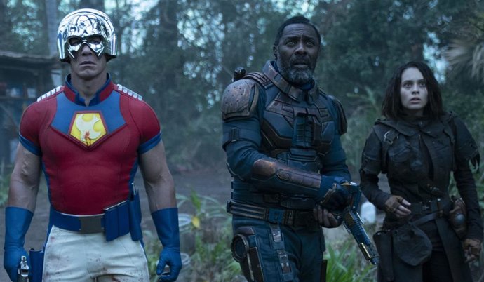 John Cena, Idris Elba y Daniel Melchior en El Escuadrón Suicida