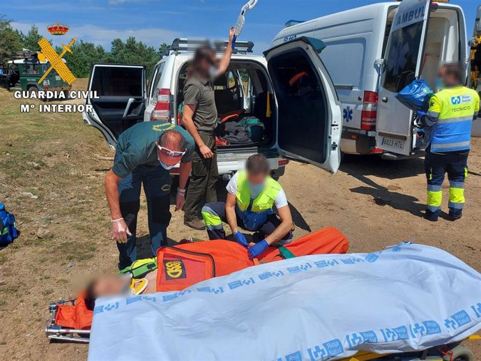 Rescate ciclista en Valgañón