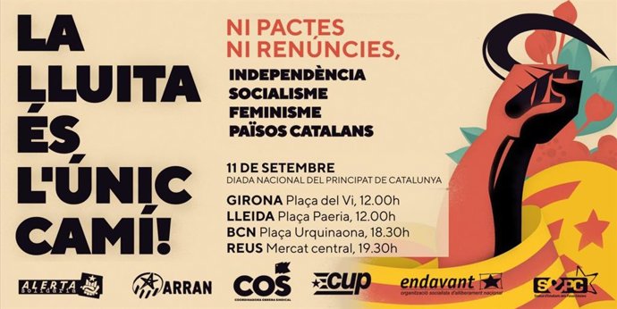 Cartel de la manifestación de la izquierda independentista para la Diada 2021