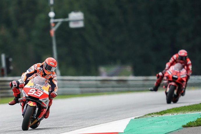 El piloto de MotoGP Marc Márquez (Repsol Honda) en el GP Estiria de 2021 en el Red Bull Ring de Spielberg (Austria)
