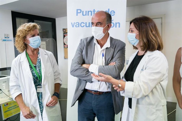 La directora de la Unidad de Atención Covid de la Dirección Asistencial Sureste, María Jesús Calvo y el viceconsejero de Asistencia Sanitaria y Salud Pública de la Comunidad de Madrid, Antonio Zapatero