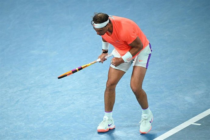 Archivo - Rafa Nadal durante el Abierto de Australia 2021