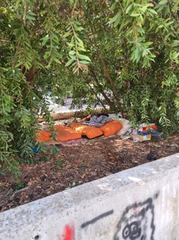 El PP ha advertido que "están viviendo grupos de personas en las jardineras y zonas verdes del barrio de Bami, que han instalado colchones".