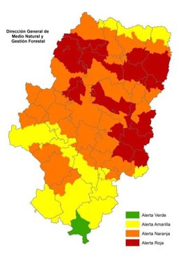Aragón, en alerta roja por peligro de incendios forestales.