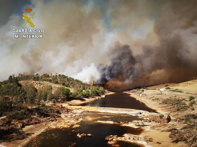 Imagen del incendio forestal de Villarrasa del pasado mes de julio.