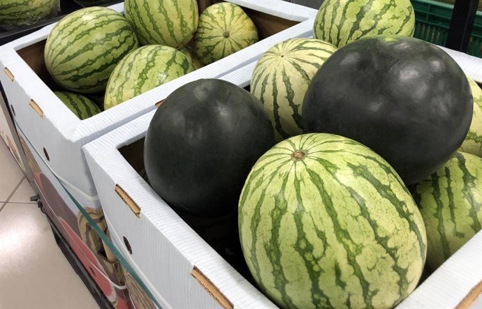 Sandía en el lineal de Mercadona