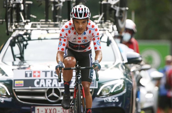 Archivo - Richard Carapaz durante la Vuelta Ciclista a España 2020