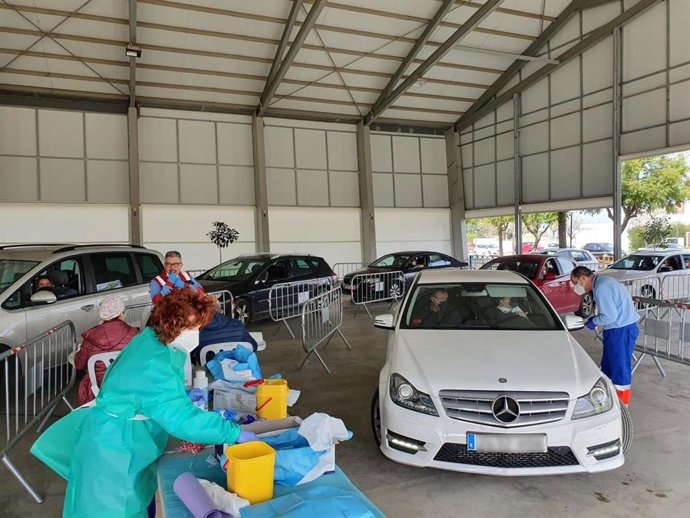Punto de vacunación en la provincia de Huelva.