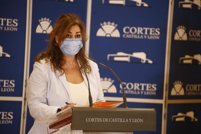 Rueda de prensa de la procuradora Marta Sanz en las Cortes.