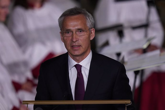 22 July 2021, Norway, Oslo: NATO Secretary-General Jens Stoltenberg delivers a speech during a memorial service at Oslo Cathedral marking the 10th anniversary of the 2011 terror attacks in Norway. Photo: Torstein Be/NTB/dpa
