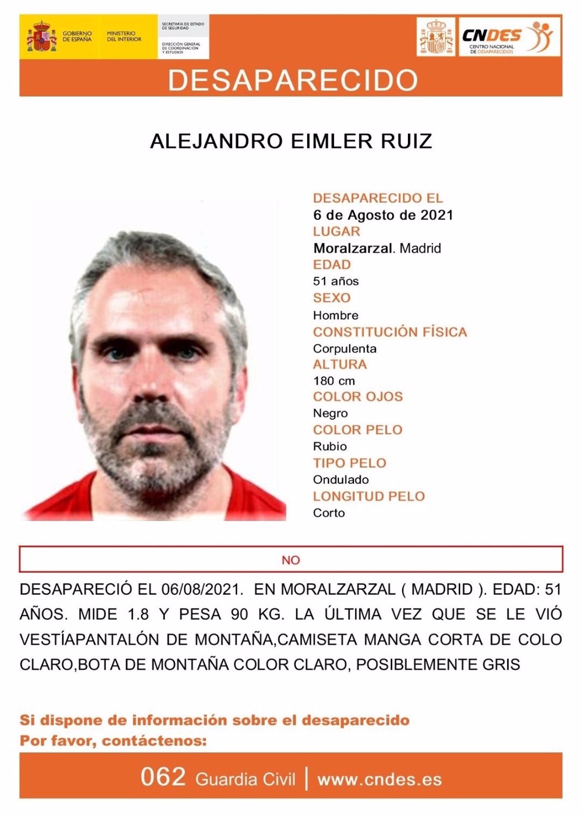 Buscan a un hombre de 51 años desaparecido la pasada semana en Moralzarzal